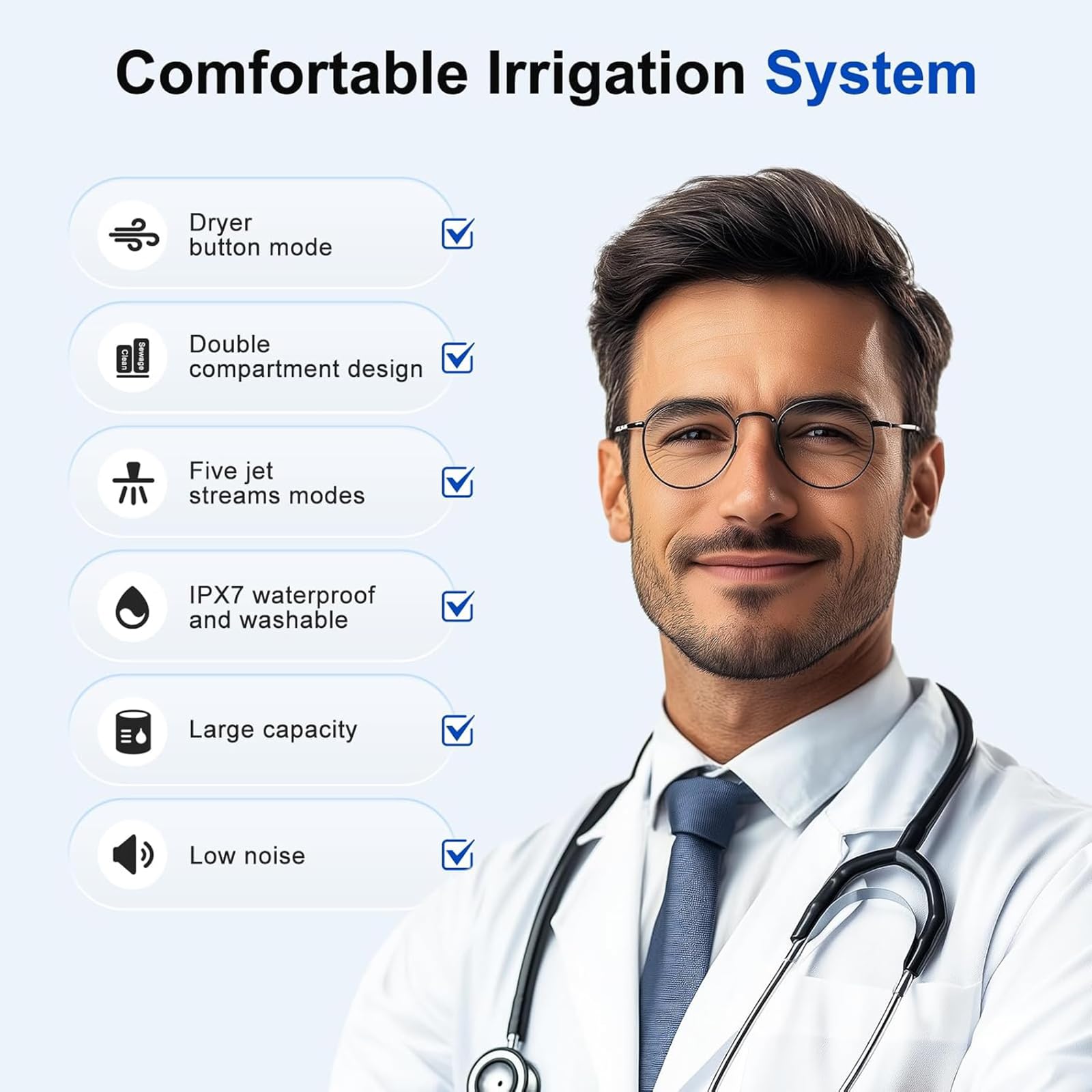 Rimozione Elettrica Del Cerume, Pulizia E Asciugatura Delicata 2 In 1 | Pulitore auricolare automatico, design a doppio scomparto, 5 impostazioni di pressione, IPX7, serbatoio dell'acqua da 160 ml