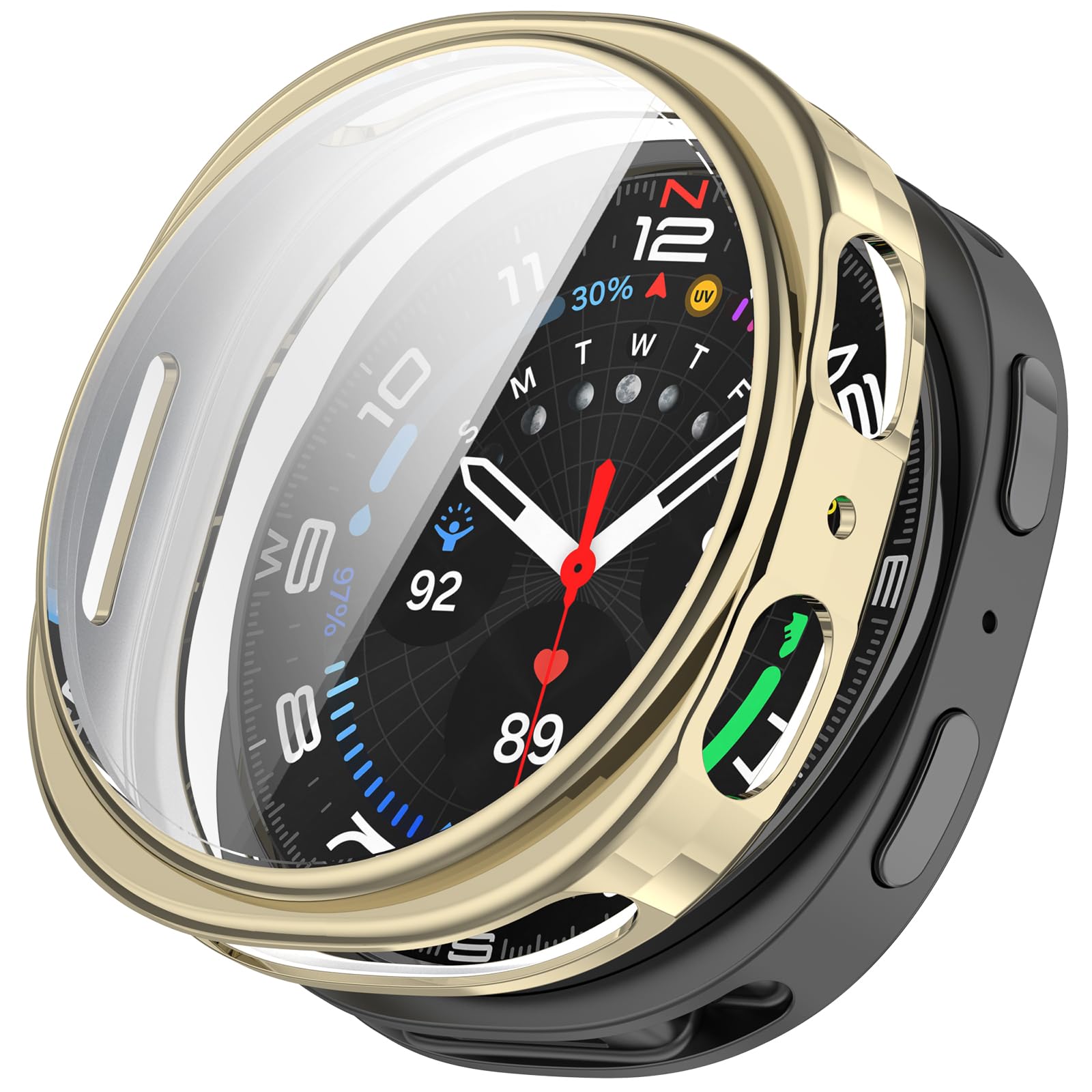 Schutzhülle für Samsung Galaxy Watch 8, 40 mm, 44 mm, weich, flexibel, TPU, ultradünn, kratzfest, vollständige Schutzhülle für Samsung Galaxy Watch 8 Smartwatch (Gold, 44 mm)