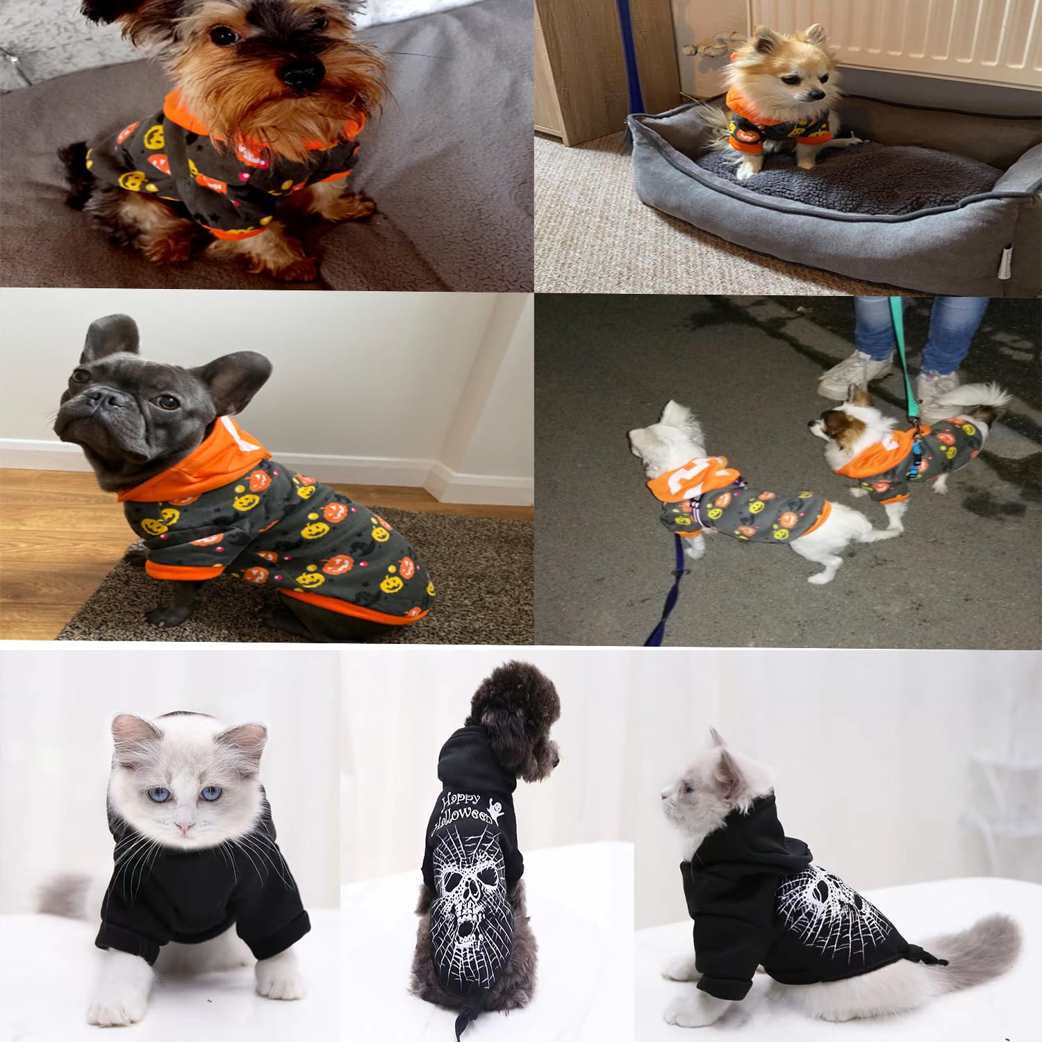 TOPSOSO Halloween Hundekostüm - Kürbis Design Kapuzenpulli Für Kleine Hunde