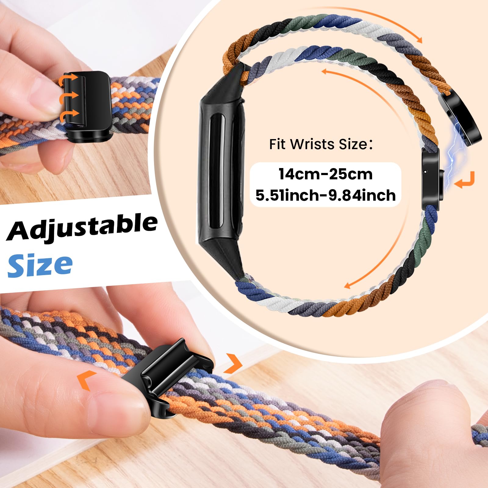 Fitbit Charge 6/5 Bands - Soft Braided -3 Fitbit Charge 6/5 Bands - Soft Braided -3