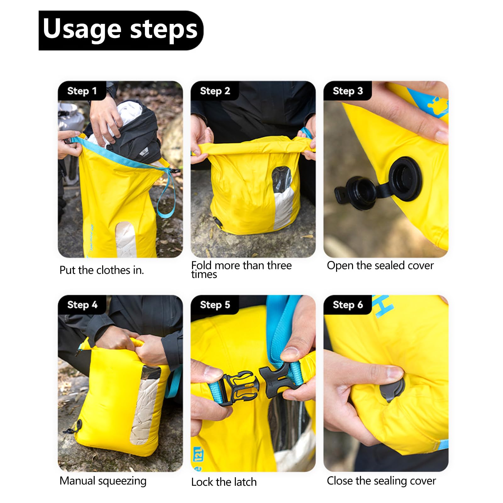 Sac de rangement sous vide de grande capacité 12 L/24 L avec fenêtre transparente facile à identifier - Convient pour la randonnée, les voyages - Sac de compactage sous vide