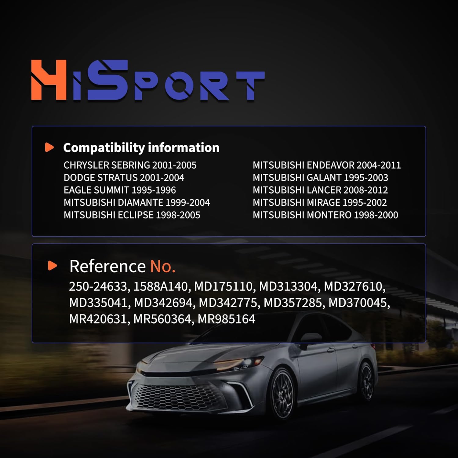 HiSport 250-24633 Upstream/Downstream Oxygen Sensor Compatible with Chrysler Sebring 2001-2005, Dodge Stratus, Eagle Summit, Mitsubishi Diamond Eclipse Endeavor Galant Lancer Mirage Montero 1998-2000