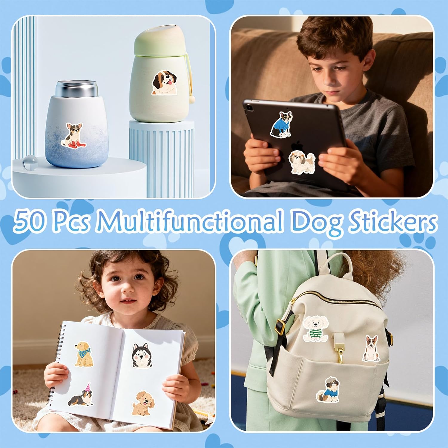 122 Pcs Dog Party Favors, Dog Themed Birthday Party Decorations, Cute Dog Goodie Bags Stuffers Make Your Own Stickers Keychain Wristbands Mini Notebooks for Kids Adopt a Puppy Party Favor