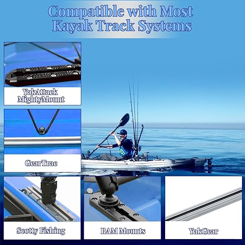 Miniatura 5 de Amarres para montaje en pista de kayak, amarre vertical para sujetar refrigerador, caja y otros accesorios de kayak para rastrear, 2 piezas