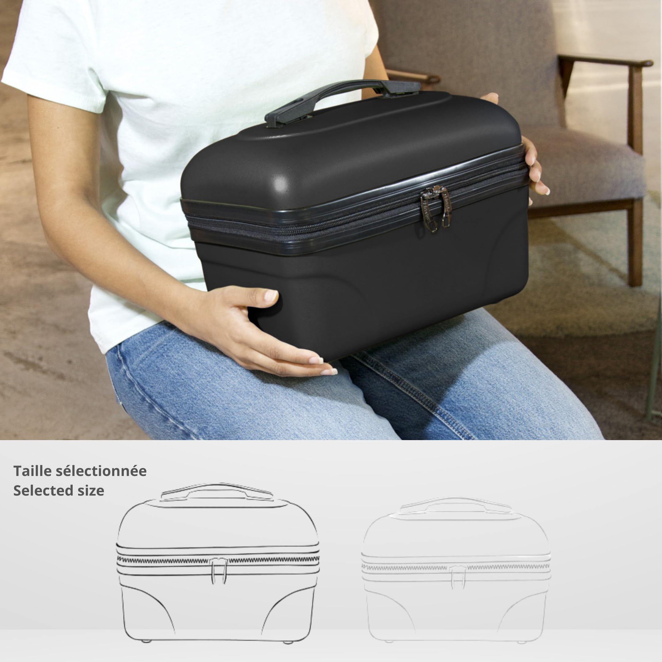 KINSTON Kosmetik- und Kulturtasche, Hartschalen-Vanity mit Griff, Reise-Organizer, Aufbewahrungsbox – Große Kapazität