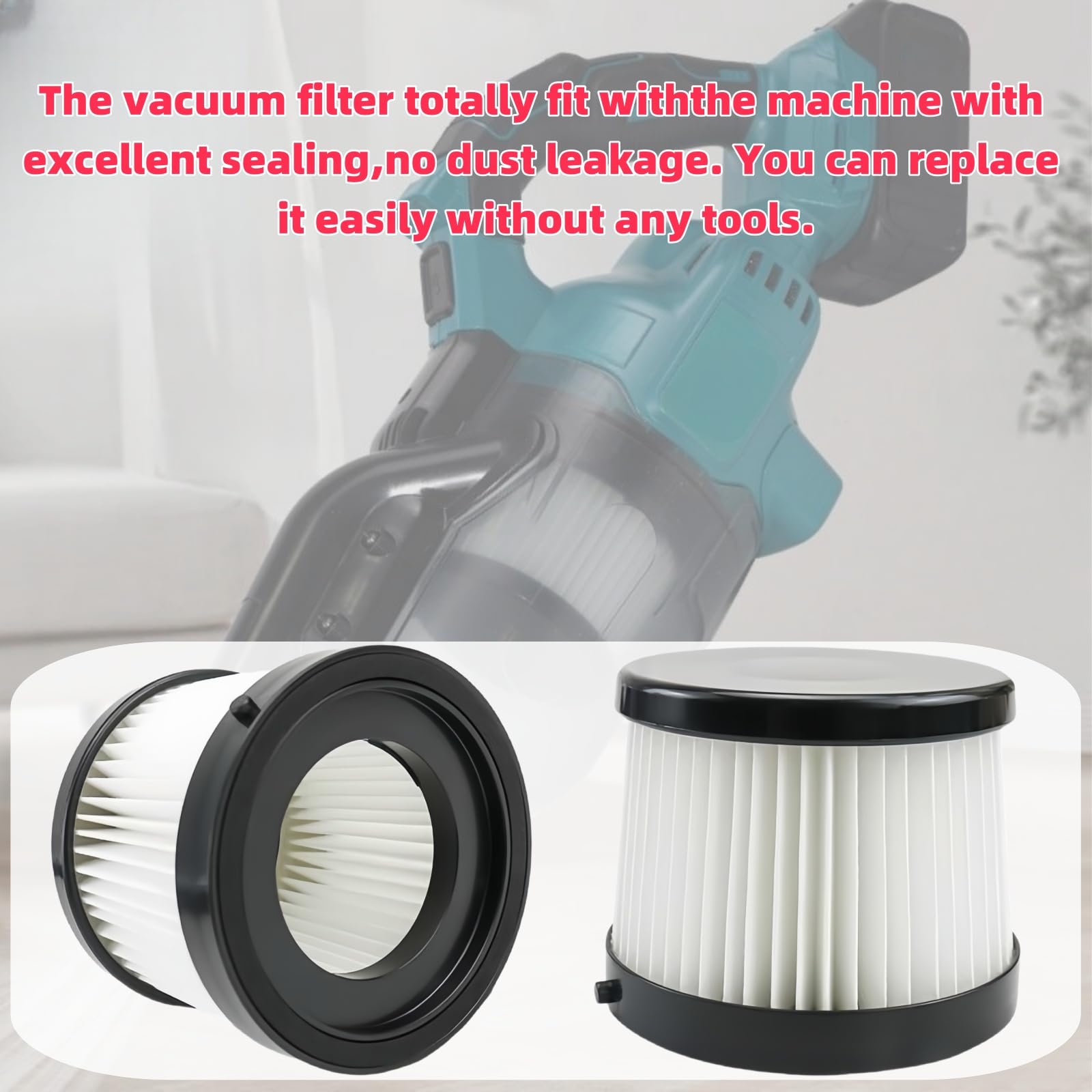 2 Set Vervanging Filter Spons Kit voor DEWALT DCV501HB 20V Draadloze Handheld Stofzuiger, Vergeleken deel # DCV5011H, 1 reinigingsborstel