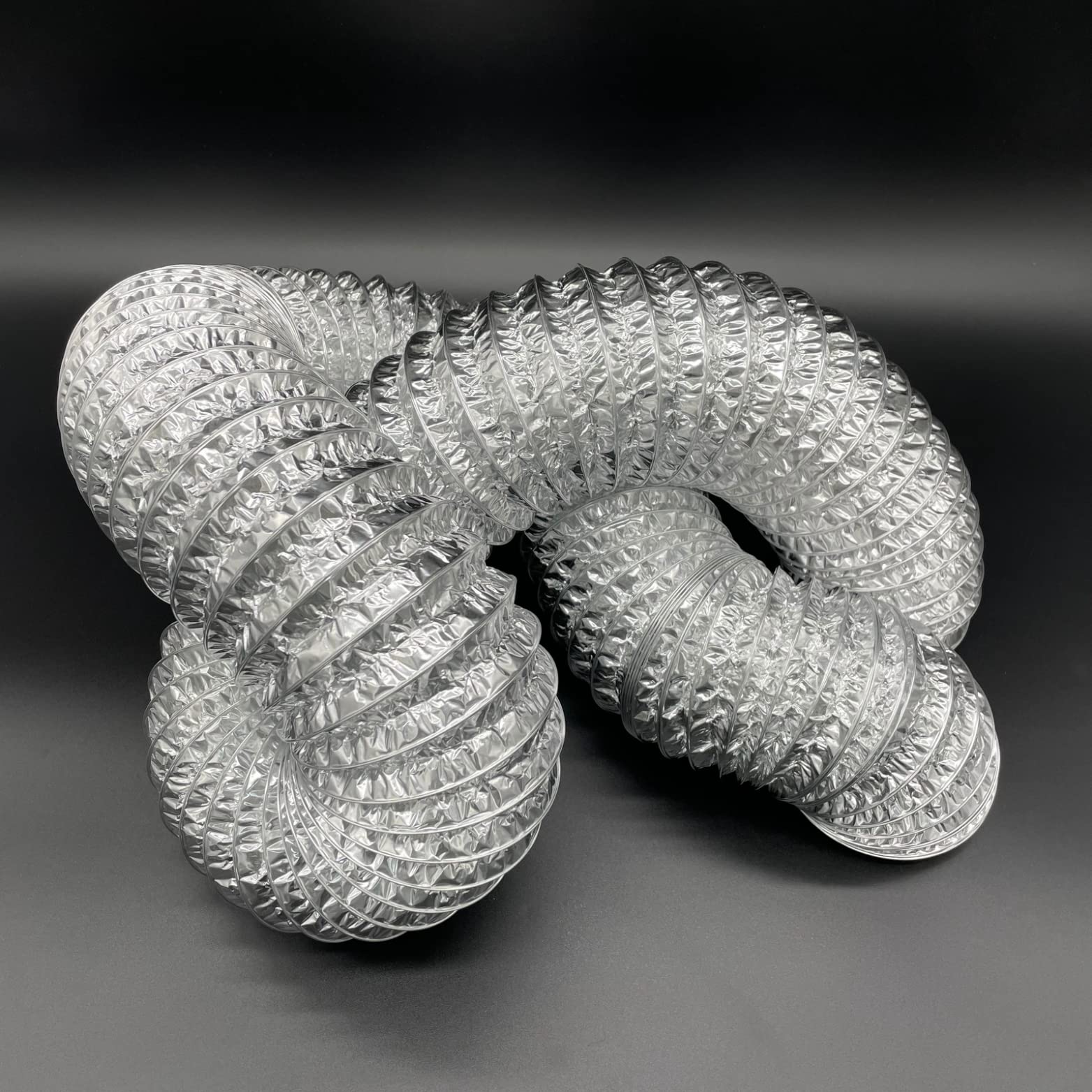 AirTech-UK Premium Aluminium Ducting - 100mm / Dia 4" Flexible Ventilation for Grow Tents, Dryer Rooms, Kitchen, Restaurant - Durable Construction, High-Temperature Resistance - 5m Length.