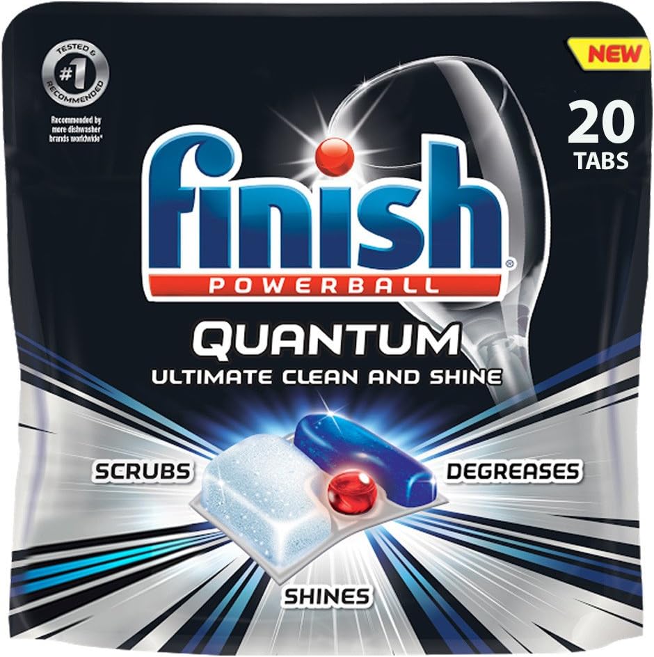 Finish Quantum Detergent Tablets, 20 Count (Pack of 8