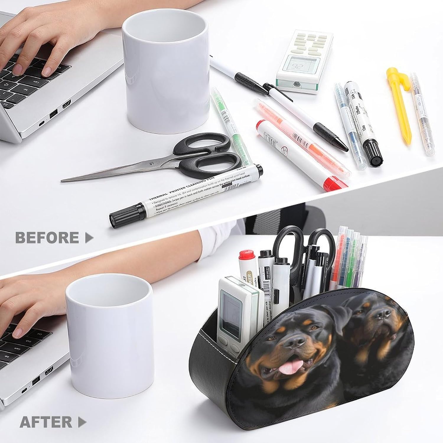 TV Remote Control Holder, 5 Compartments, Rottweiler Wallpaper image 3