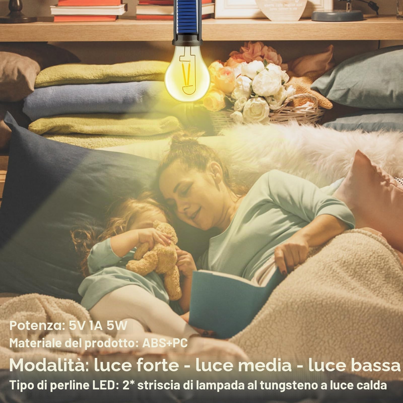 4 pezzi lampada da campeggio ricaricabile, 3 modalità di luce, lampadina ricaricabile con batteria, ricarica USB, lanterna LED mini, luminosità regolabile, luce da campeggio