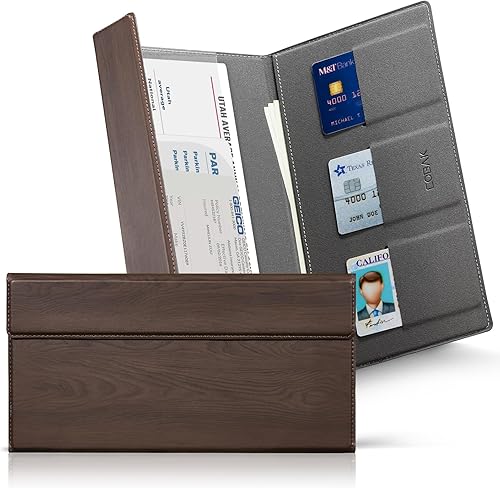 Miniatura 43 de CoBak - Estuche para registro y seguro del auto, organizador para la guantera, accesorio para compartimento de auto o camión, estuche con cierre