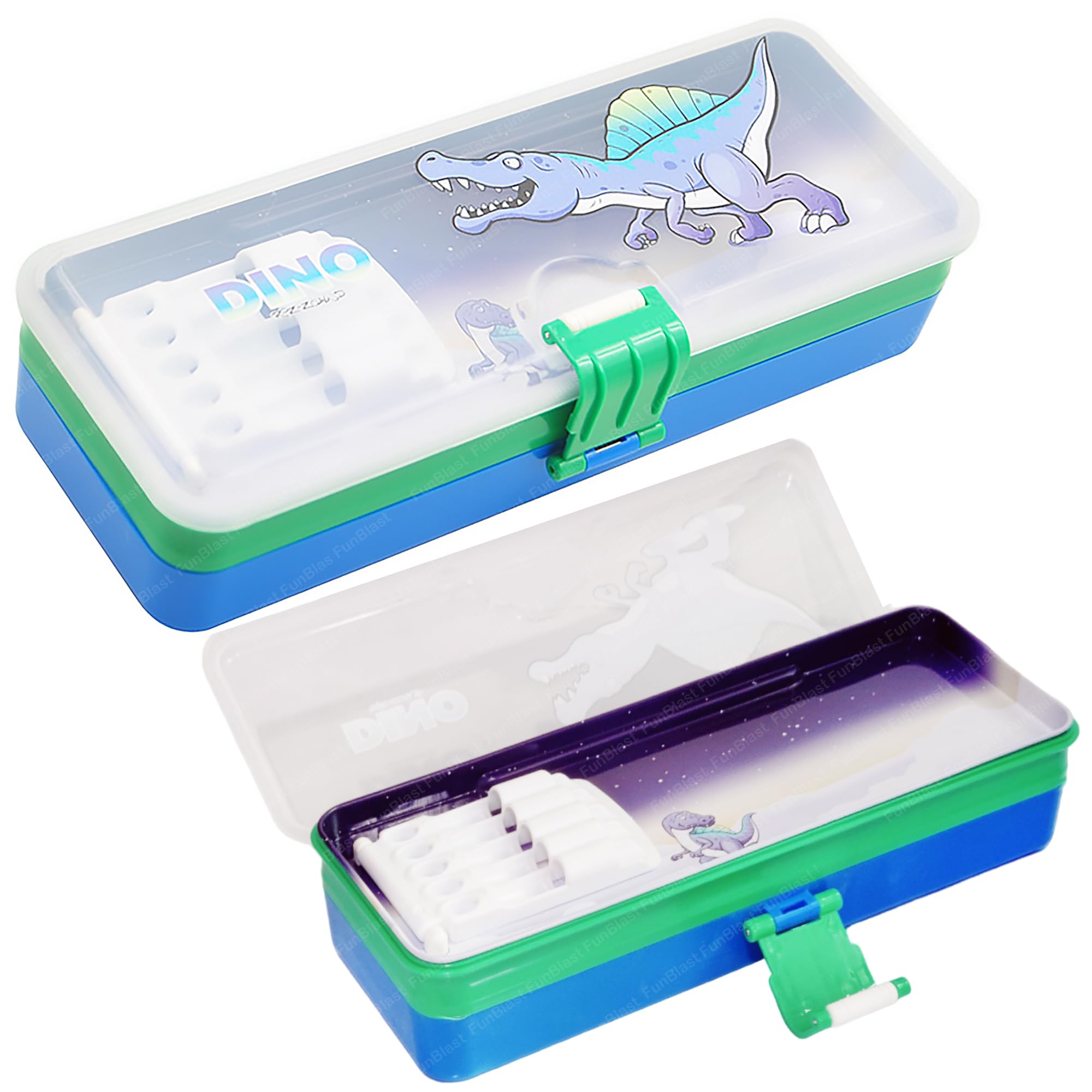 FunBlast Plastic & Metal Pencil Box Case For Boys And Girls Multi Layer Pen, Pencil Box Stationary Organizer Pencil Box For Boys, Kids, Girls Dinosaur (Multicolor) (B0CV49VDNK) Amazon Price History, Amazon Price Tracker