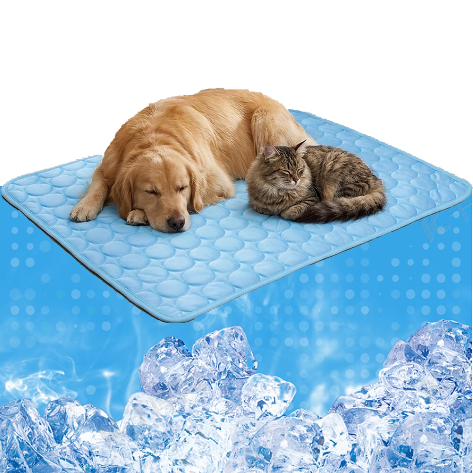 KSVFTB Cool Mat for Dogs, Dog Cooling Mat, Cooling Mat for Hot Weather and Travel Use, Portable Cool Mat for Indoor Outdoor Use, Large Pet Cooling Bed for Summer Comfort 70x50CM