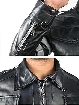 VearFit Residents Evils Superhero Black Pu Faux Leather Jacket for