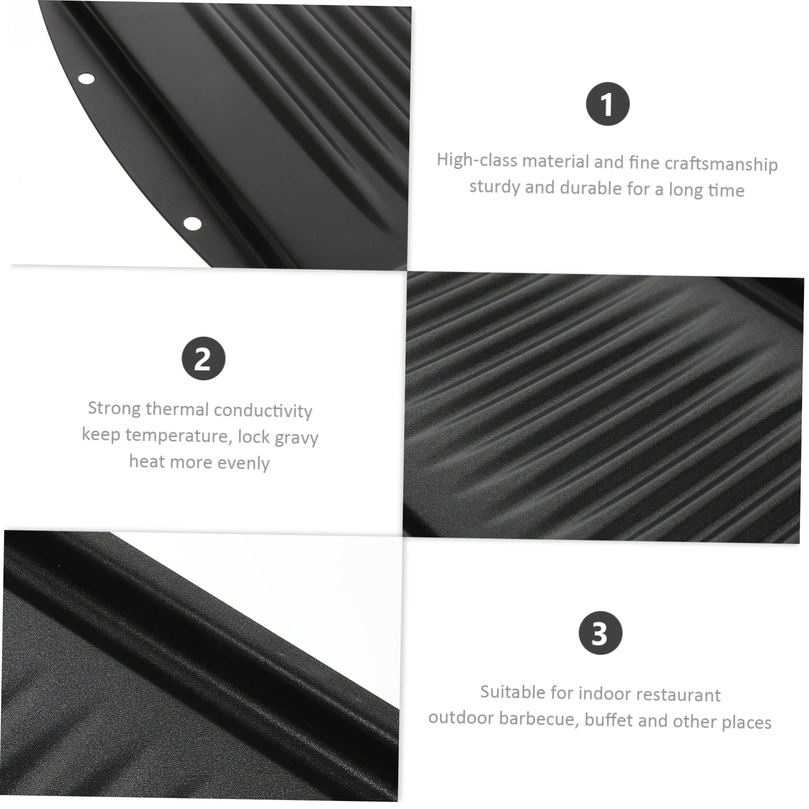 LIFKOME Padella Grill Antiaderente in Ferro, Induction Pan per Barbecue e Buffet, Riscaldamento Uniforme e Facile da Pulire per Ristorante Indoor