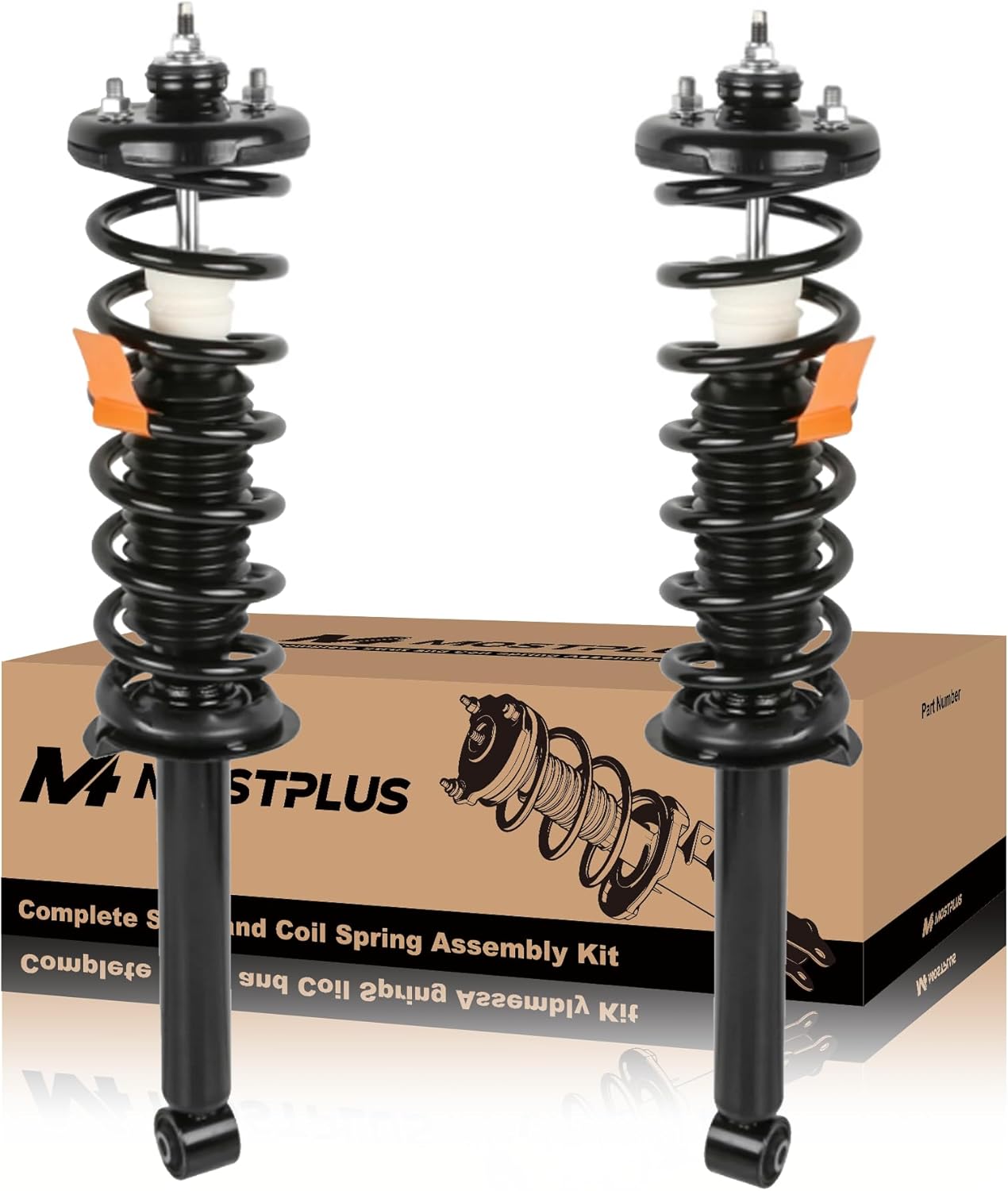 MOSTPLUS 2x Rear Suspension Struts Coil Spring Compatible for 2003-2007 Honda Accord 171372