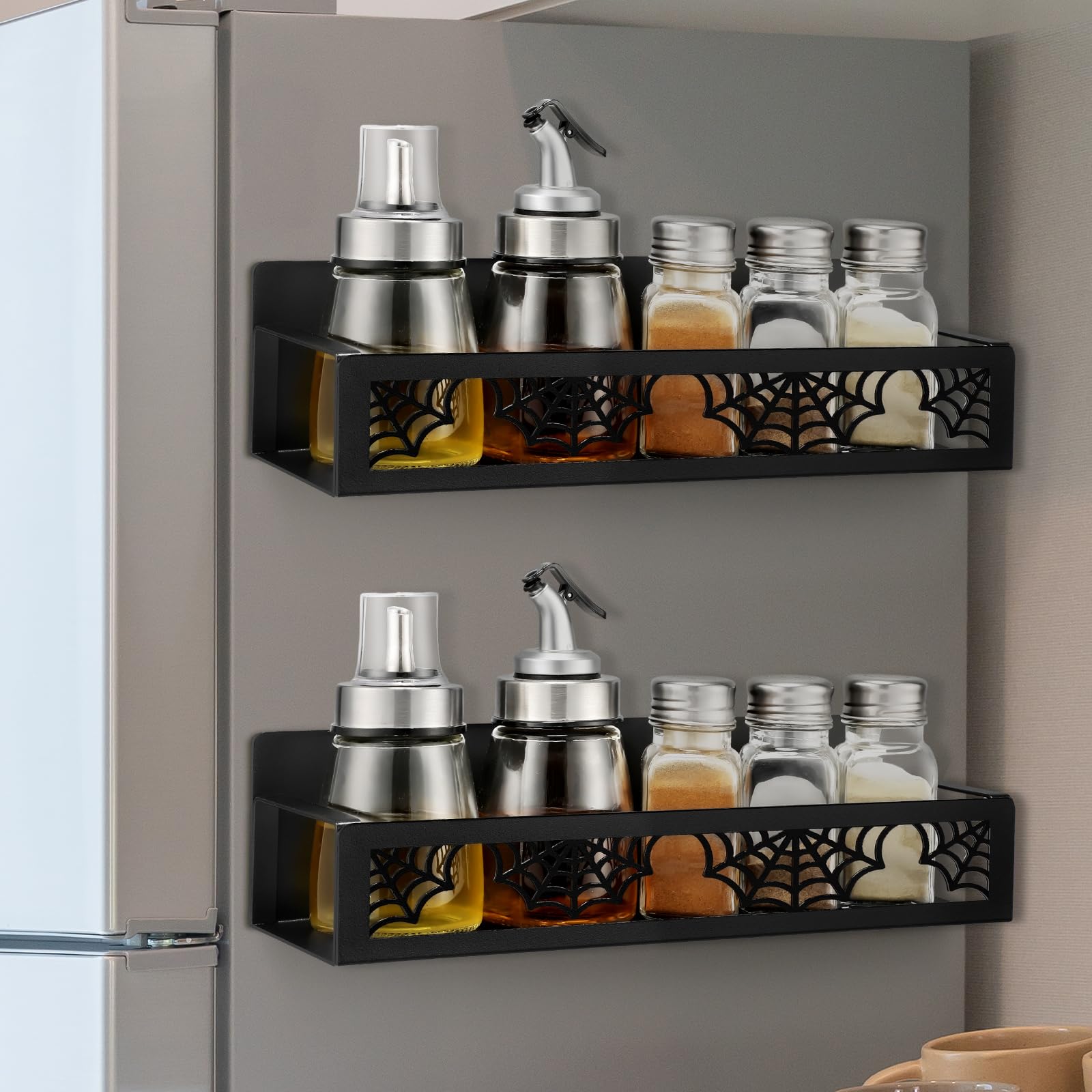 Amazon.com: Beeveer 2 Pcs Magnetic Spice Rack for Refrigerator