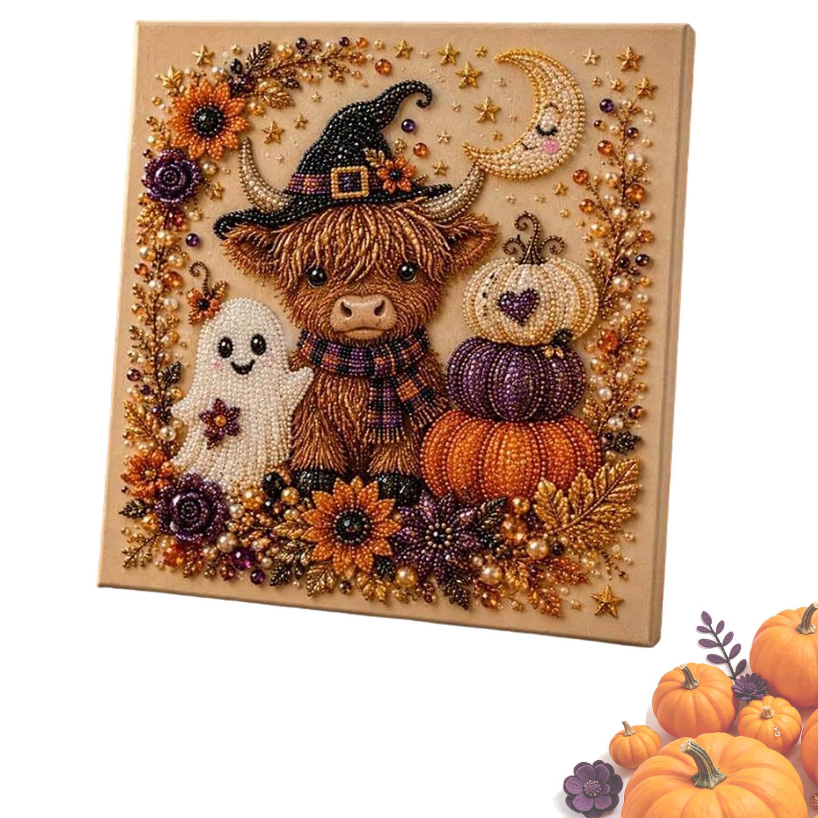 Uuxkgu Halloween Ghost Pearl Art DIY Kit, Pearl Diamond Art(E)