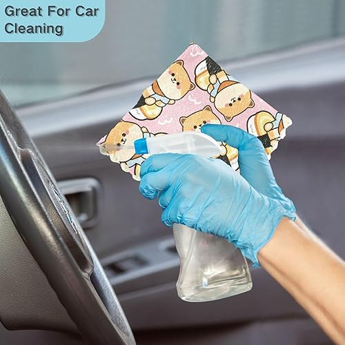 Miniatura 7 de linqin Shiba Inu - Toallas de cocina de algodón con estampado de sushi de microfibra, absorbentes, paquete de 6 toallas de cocina reutilizables para