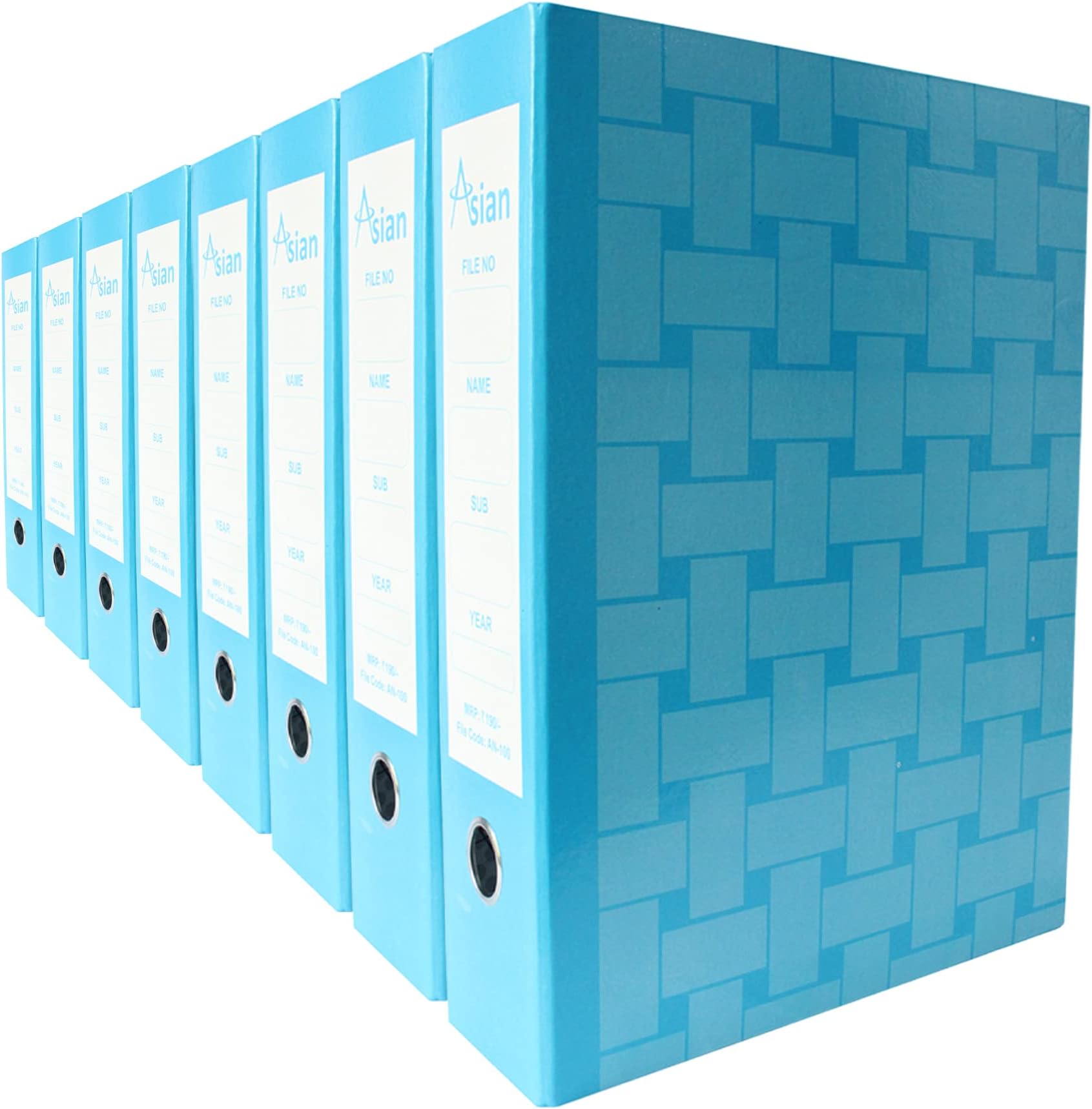 Bindex Asian Cardboard Office Lever Arch Box File, Folder Cover, Folder for Certificate, Document, Box Binder Office File Laminated (Light Blue) Pack of 8 | Portfolio | Folder Cover | Envelope File