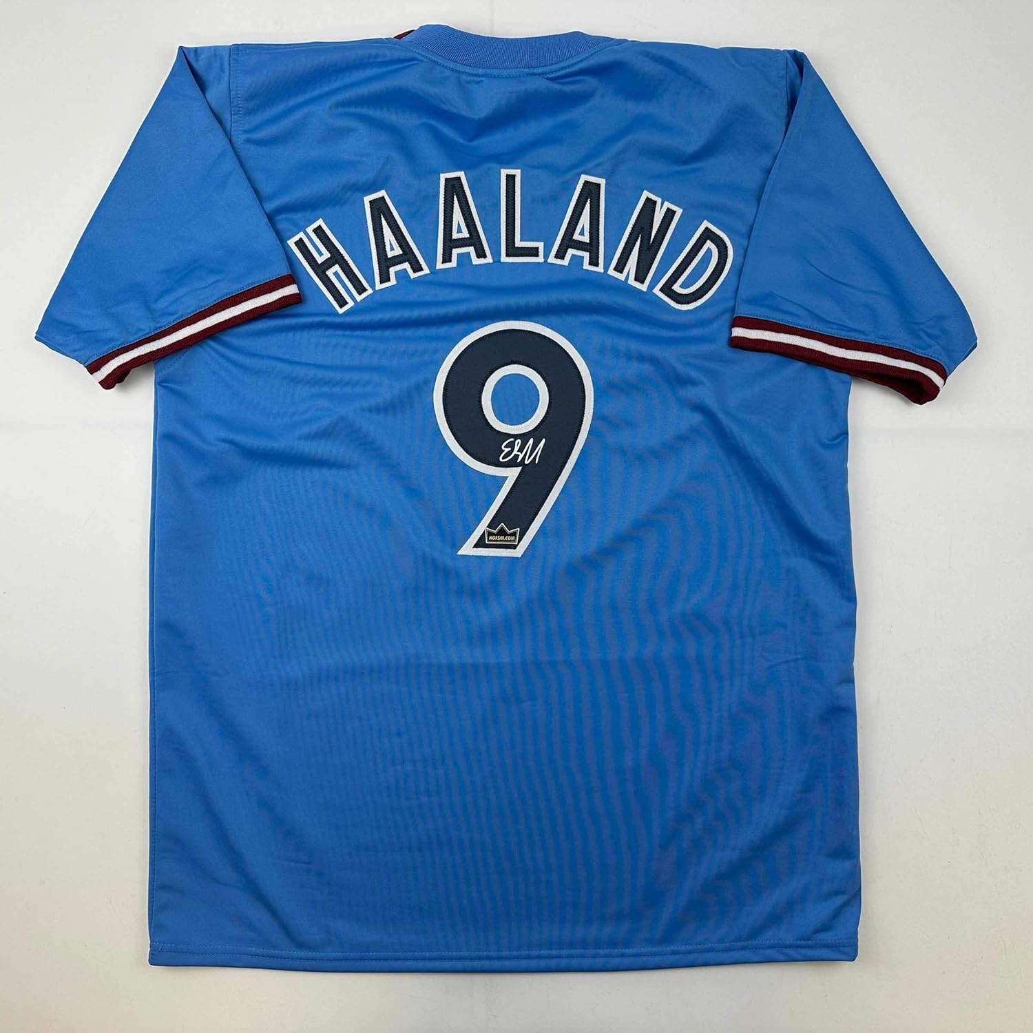 Facsimile Autographed Erling Haaland Manchester City Blue Reprint Laser Auto Soccer Jersey Size Men's XL