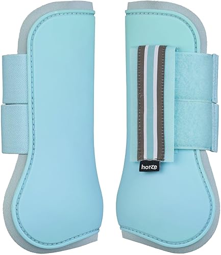 HORZE Adepto Open Front Tendon Boots  Carcasa duradera con forro de neopreno - Canal Blue - Cob