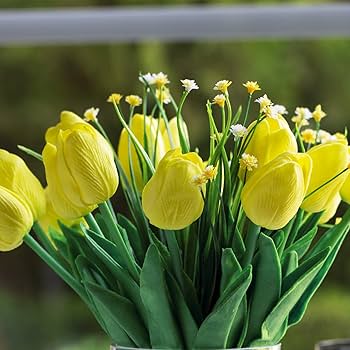 Amazon.co.jp: Enova フローラル 18ヘッド 人工チューリップ 花 花瓶