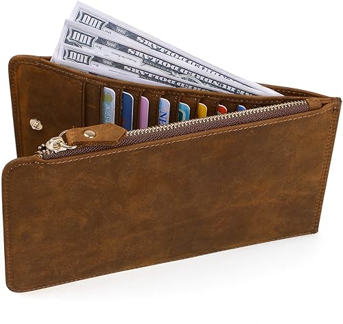 Miniatura 3 de Jack&Chris Cartera organizadora de tarjetas de crédito de cuero con bolsillo con cremallera