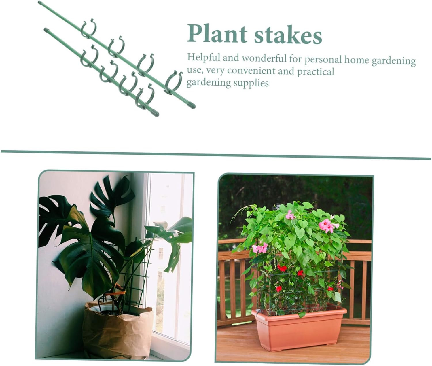 POPETPOP 5sets Single Stem Plant Support Stakes Flower Support for Orchids Roses and Peonies Clips for Garden Use