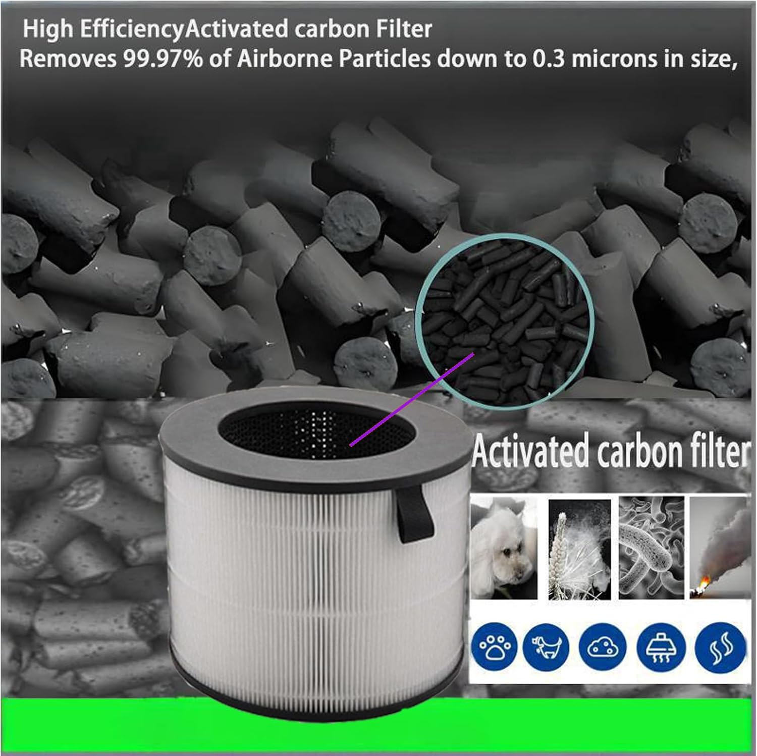 U9CV2B Filter Replacement parts For LG PuriCare AeroTower Fan U9CV2B / U9CS1C / U9CV1C Air Purifiers: H13 True H-EPA filter used for Office bedroom,living room,office