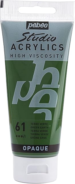 Pébéo 831-061 - Studio Acrylics Fine Acrylic - Acrylic Paint - Green Acrylic - Green Earth, 100 ml