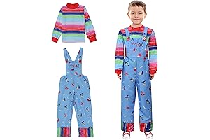 Chucky Costume for Kids, Scary Halloween Costume, 3-Piece Toddler Chucky Shirt and...