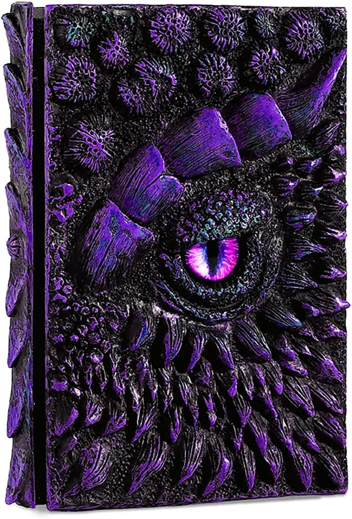 Dragon journal, dragon stuff, 3D relief design, travel dragon eye notebook, Embossed Notepad, sketchbooks, dnd gifts, grimoire, vintage diary for men and Women