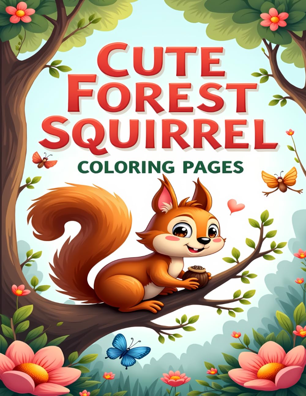 CUTE FOREST SQUIRREL COLORING PAGES: ADORABLE WOODLAND SQUIRRELS AND NATURE SCENES TO COLOR FOR KIDS