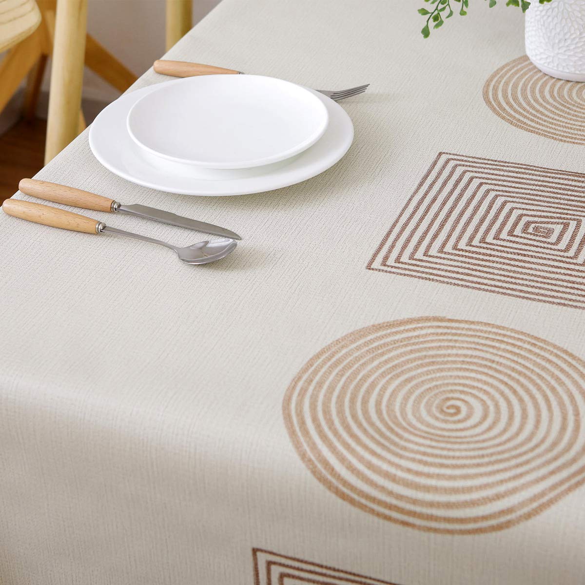 Buy TruDelve Wipeable Vinyl Tablecloth for Rectangle Table Heavy Duty