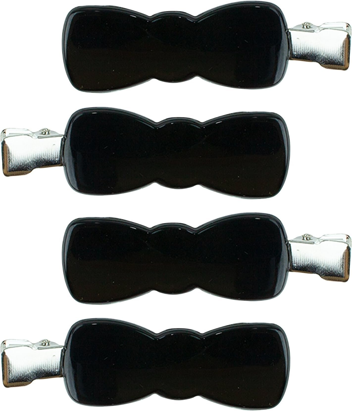 Kitsch Creaseless Hair Clip For Makeup Application, 4 Count (Black)