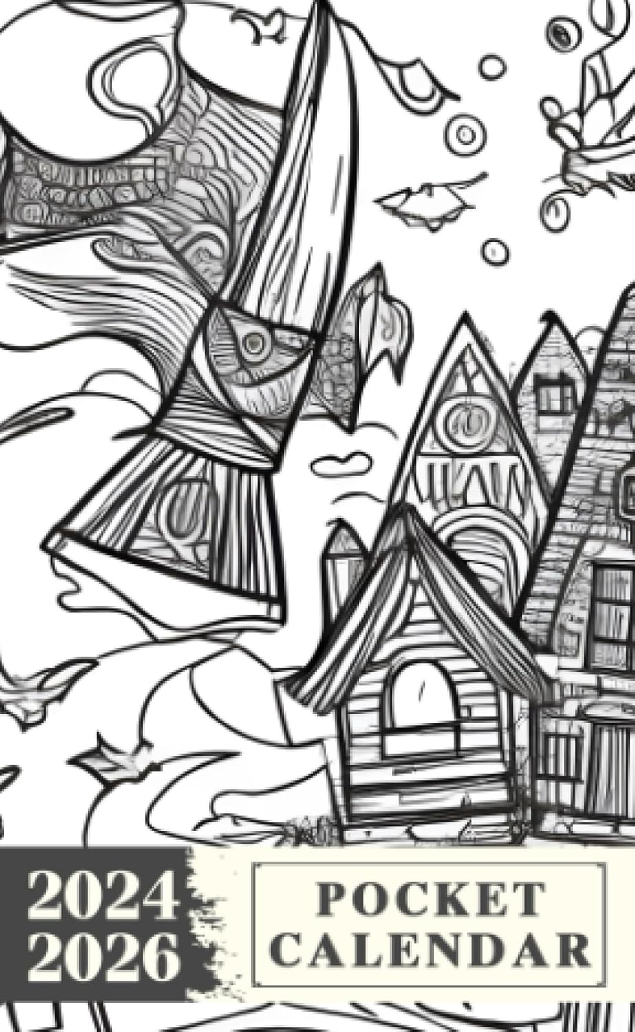 Pocket Calendar 2024 2026 With Moon Phase ThreeYear Monthly Planner