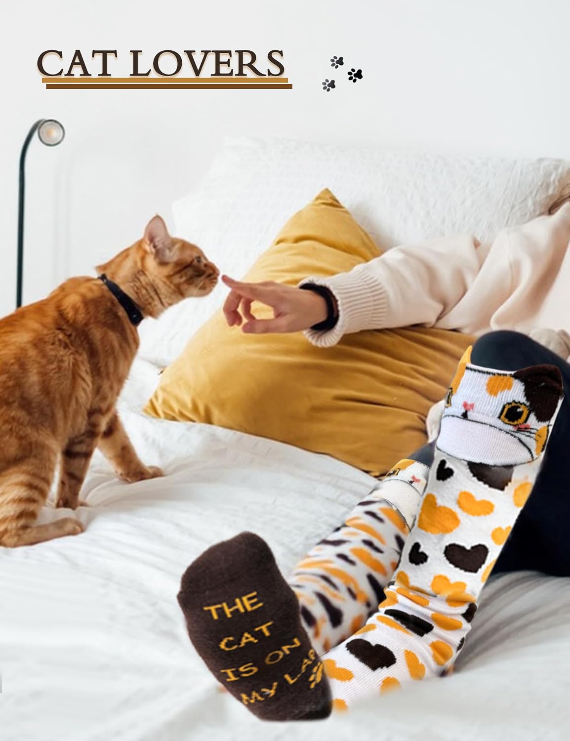 12 Pairs Cute Cat Knee High Socks for Women Novelty Gifts For Women Girlfriend Animal Lovers