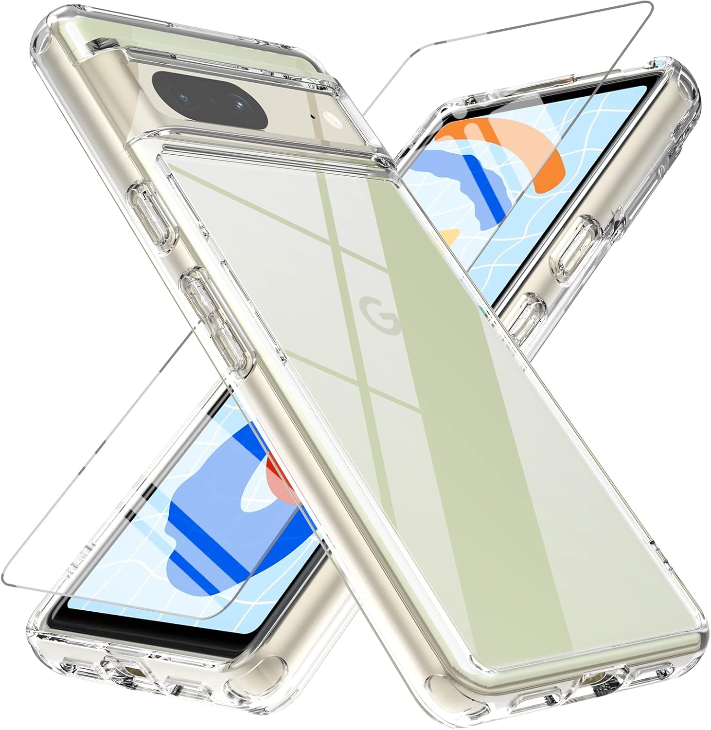 ottpluscase for Google Pixel 7 Case with Tempered Glass Screen
