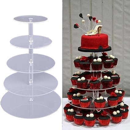 Zearo Presentoir A Gateaux Mariage Biscuit Fruit 5 Etages En Plastique Plateau Tournante Decoration Et Presentation Pour Gateau De Mariage Anniversaire Amazon Fr Cuisine Et Maison