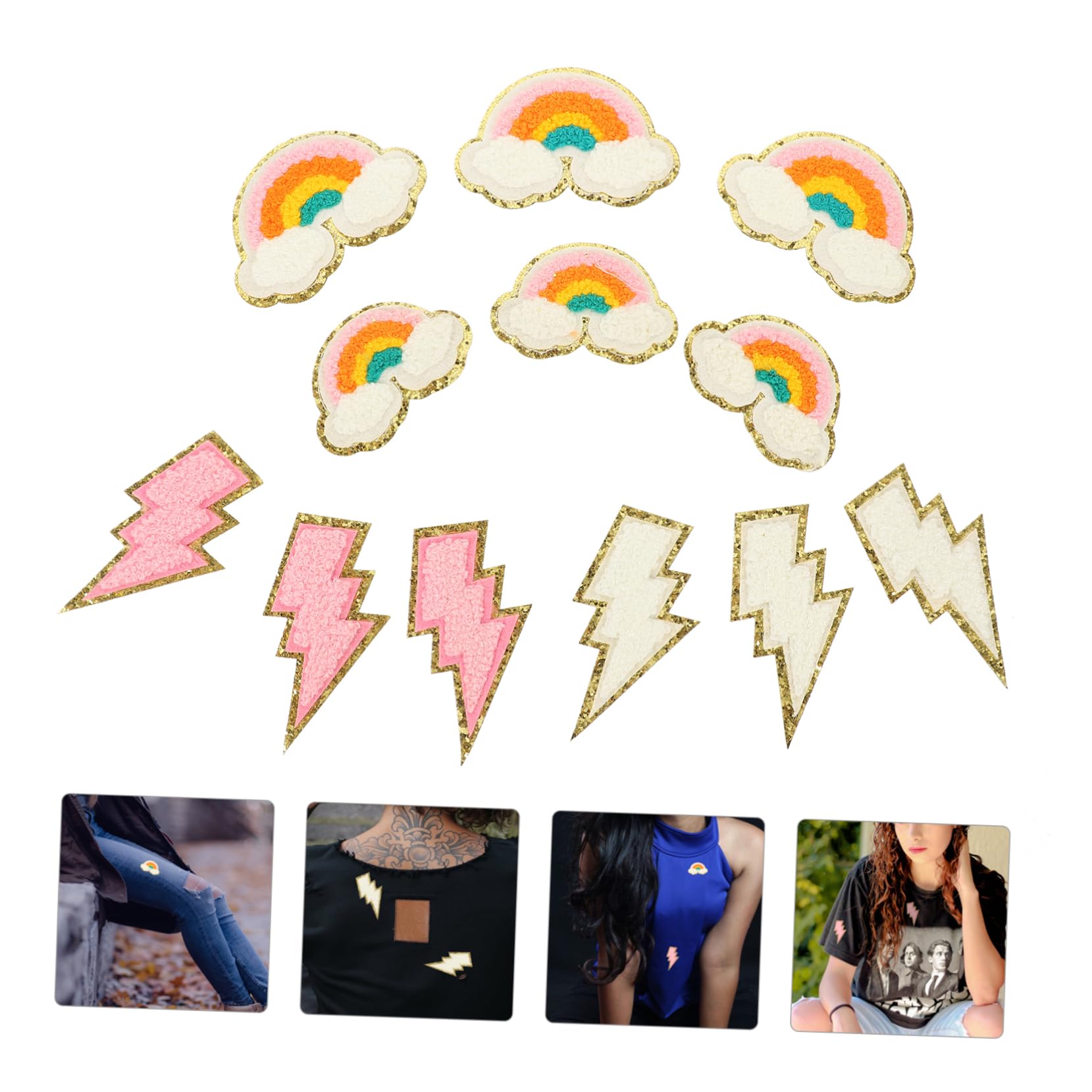Ciieeo 5 Sets Jungen- Und Mädchenfreundliche Vielseitige Patches Für Kleidung Nähapplikationen Für T-shirts Mäntel -potenzial 12 Stück * 5