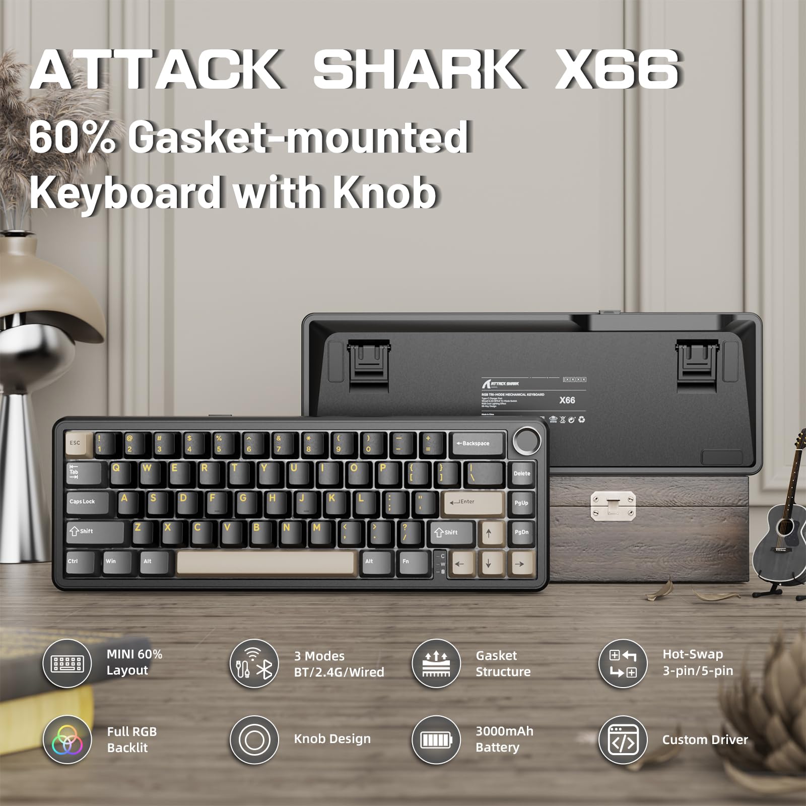 LexonElec X Attack Shark X66 Gaming Keyboard 66 Tasti - Dettaglio