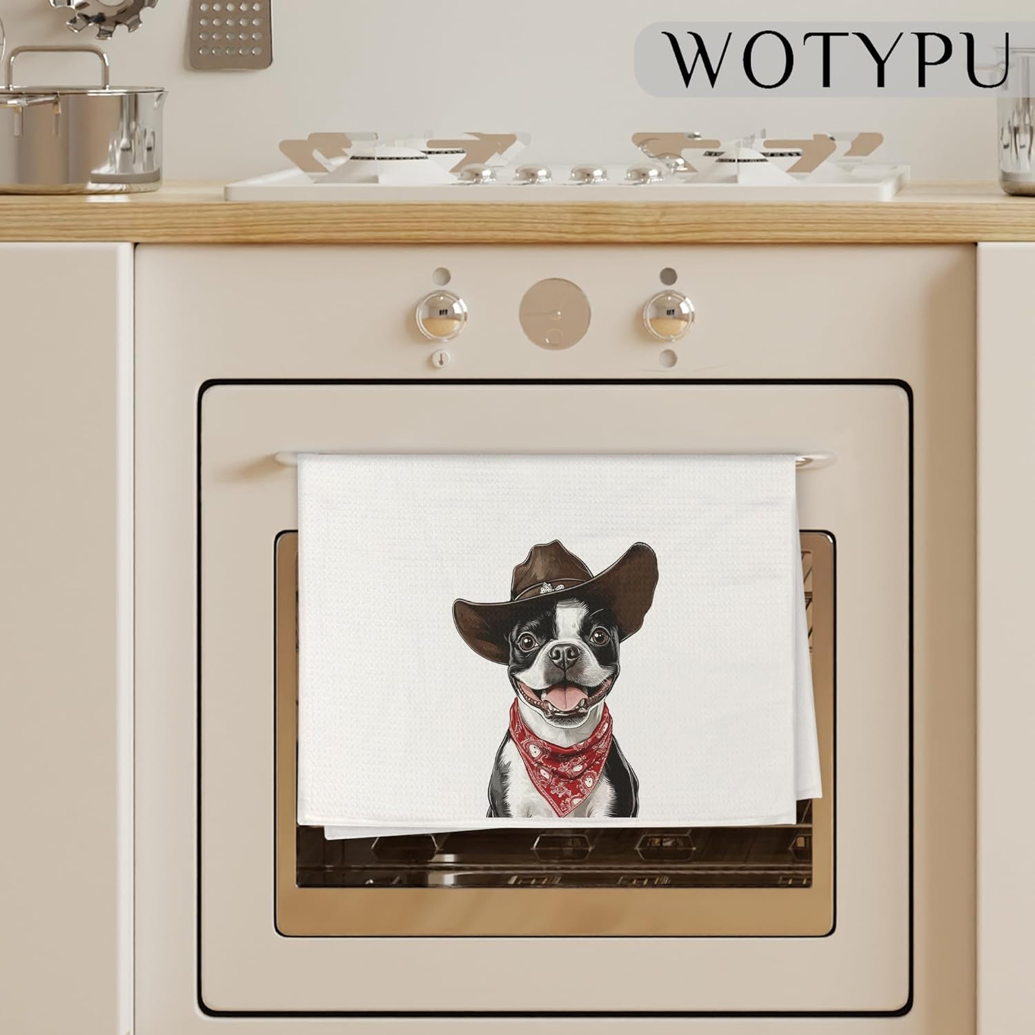 Funny Boston Terrier Gifts Kitchen Towels, Boston Terrier Gifts for Women Dish Tea Towel for Kitchen Decor, Dog Gifts Hand Towels for Bathroom Decor, 16X24 Inch - Image 3