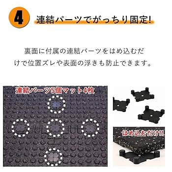 4WD ジムマット ゴムマット 4枚セット ブラック50×50×3cm G10C Amazon.co.jp: GYMMAT (ジムマット) ゴムマット 50cm×50cm×50mm