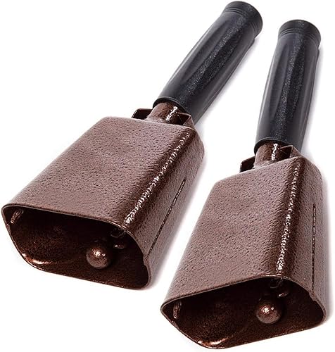 Miniatura 15 de Deke Home - Paquete de 2 cencerros de acero de 7 pulgadas con asa, fuertes silbatos para fútbol, deportes, fiestas, competiciones, espíritu escolar