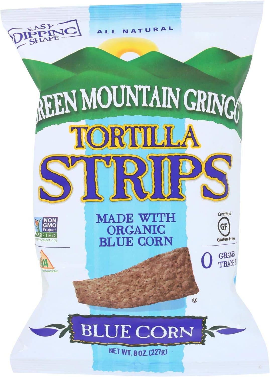 Green Mountain Gringo Organic Blue Tortilla Strips, 8 Ounce - 12 per case.