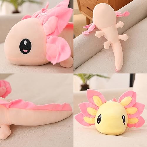Miniatura 4 de funnykitten 1 juguete de peluche Kawaii de ajolote, suave almohada de peluche, lindo regalo de ajolote suave para niños y niñas (rosa)