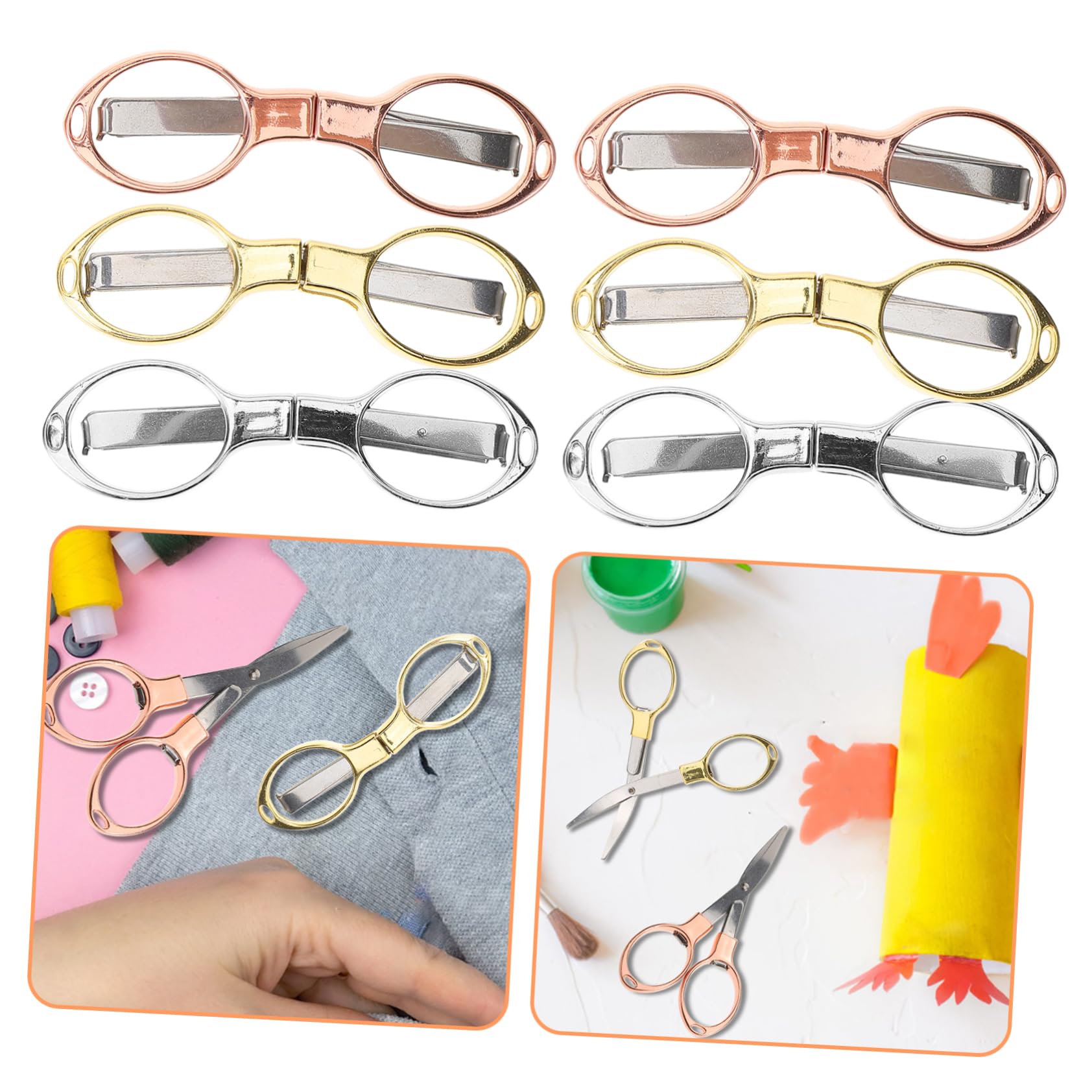 Lurrose 12stücke Faltbare Scheren Aus Metall Ergonomische Tragbare Kleine Bastelscheren Für Zuhause Reisen Und Handarbeiten Roségold