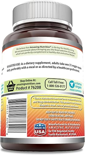 Miniatura 3 de Amazing Formulas Vitamina C (ácido ascórbico) de 1000 mg con bioflavonoides de rosa y cítricos  Suplemento de cápsulas vegetales  Sin OMG  Sin