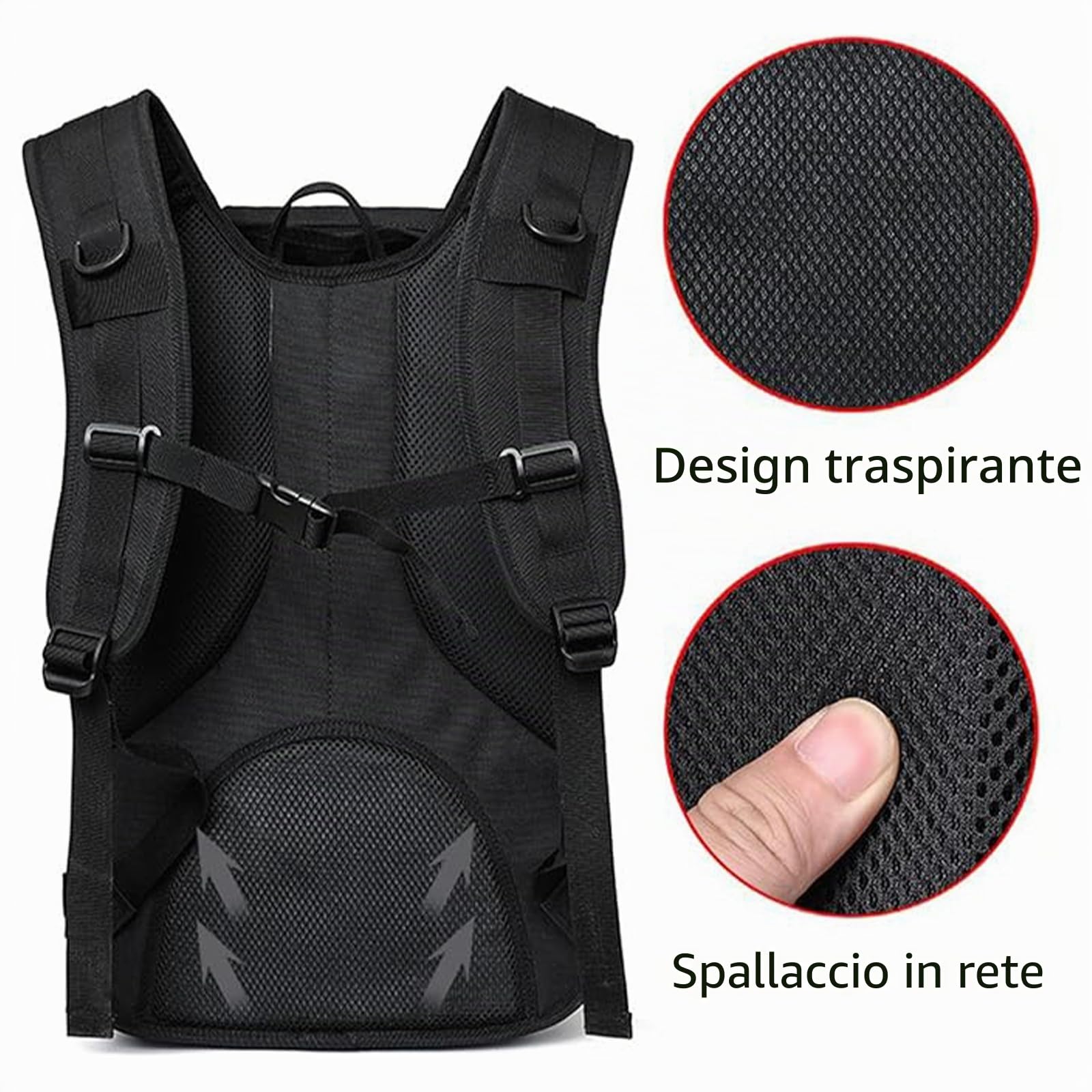 Zaino Militare 35 Litri Zaino Tattico da Viaggio Impermeabile Zaino Trekking Multitasche da Uomo per Campeggio, Escursionismo, Pesca, Ciclismo (Nero)